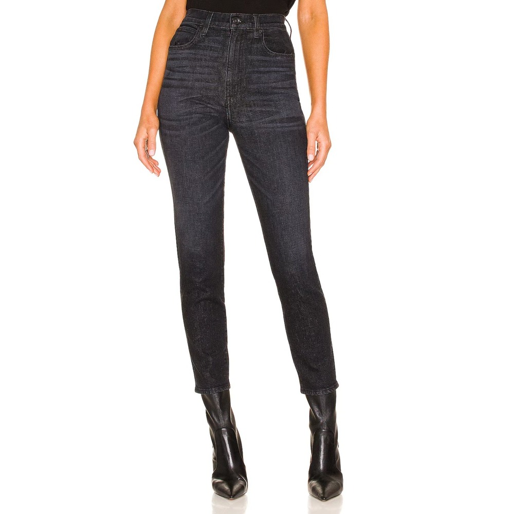 SLVRLAKE Beatnik Ankle‎ Jeans Underground Wash Faded Black Denim High Rise 25